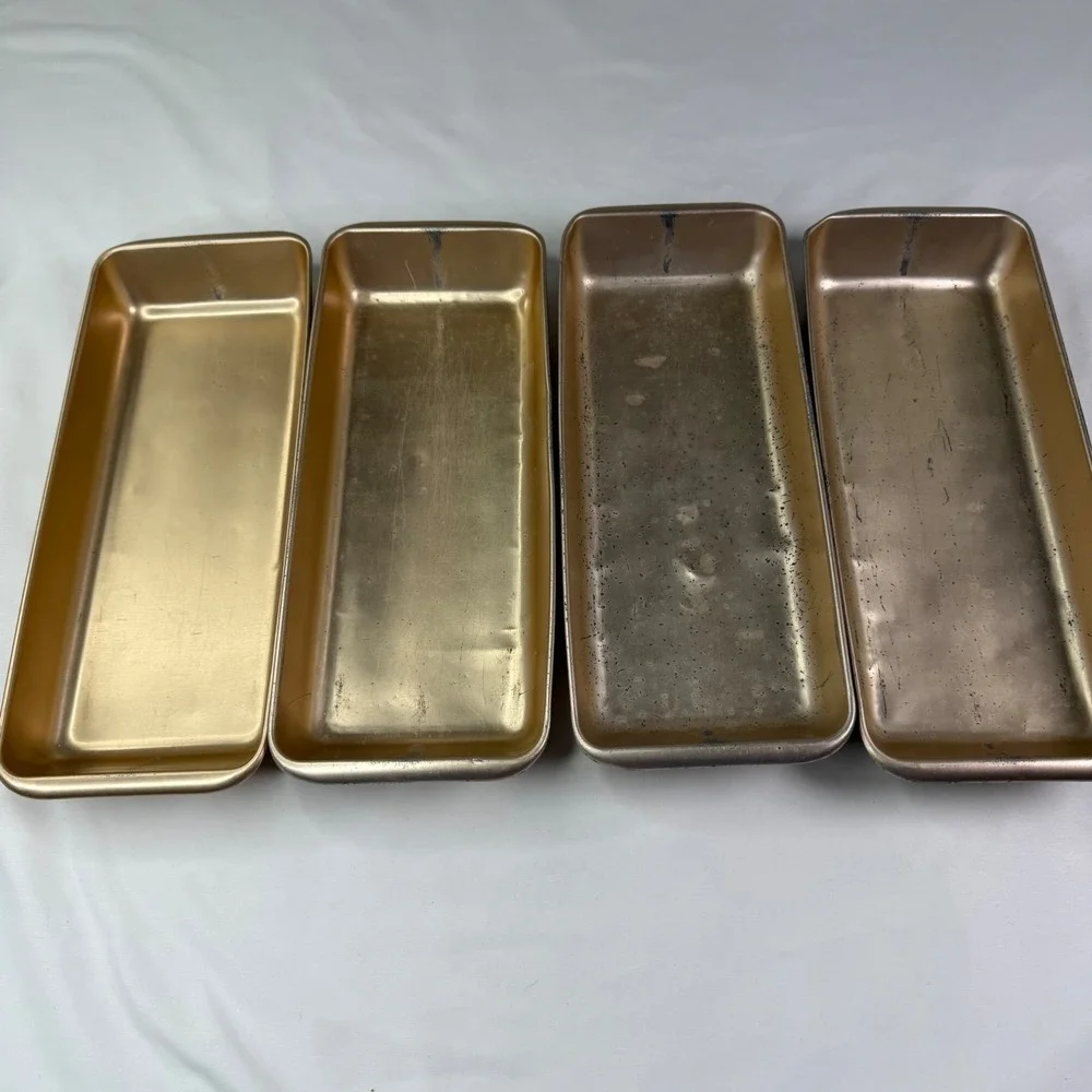 Vintage General Electric Redi-cube Aluminum Ice Cube Trays Copper Set of 4 GE